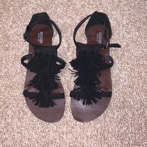Mossimo Black Fringe Sandals
